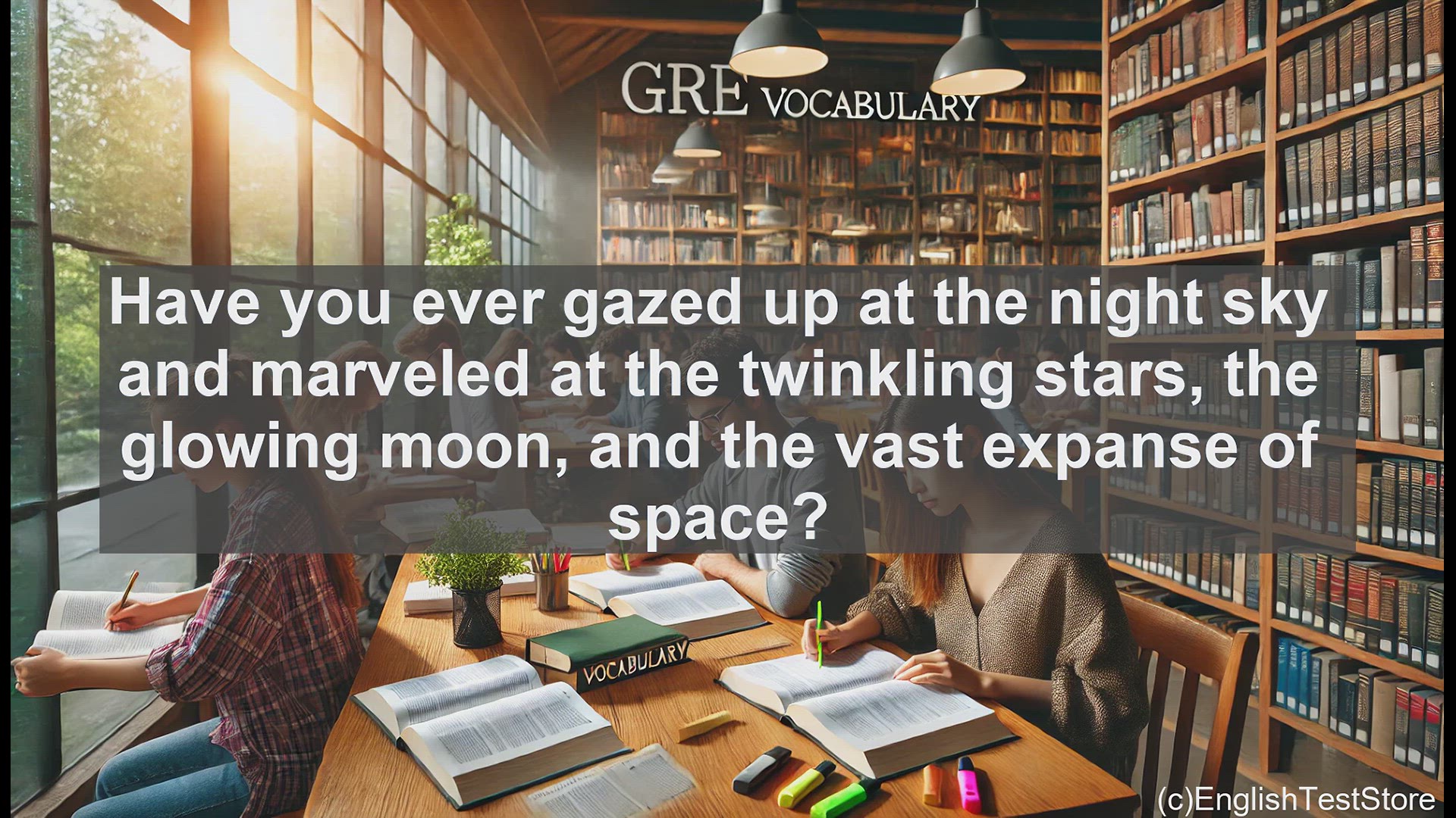'Video thumbnail for GRE Vocabulary Lesson: Exploring the Celestial Realm - A Journey Through the Heavens'