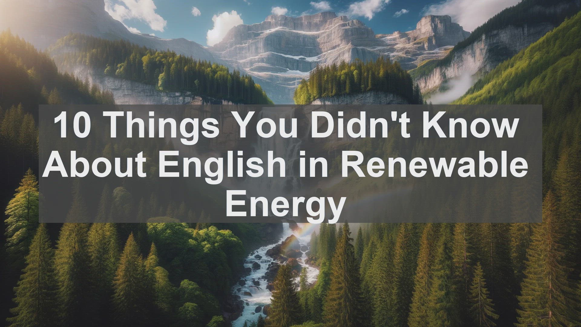 'Video thumbnail for 10 Things You Didn't Know About English in Renewable Energy '