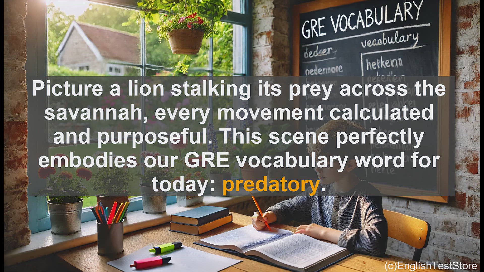 'Video thumbnail for GRE Vocabulary Lesson: Mastering the Predatory Mindset - Enhancing Your GRE Vocabulary'