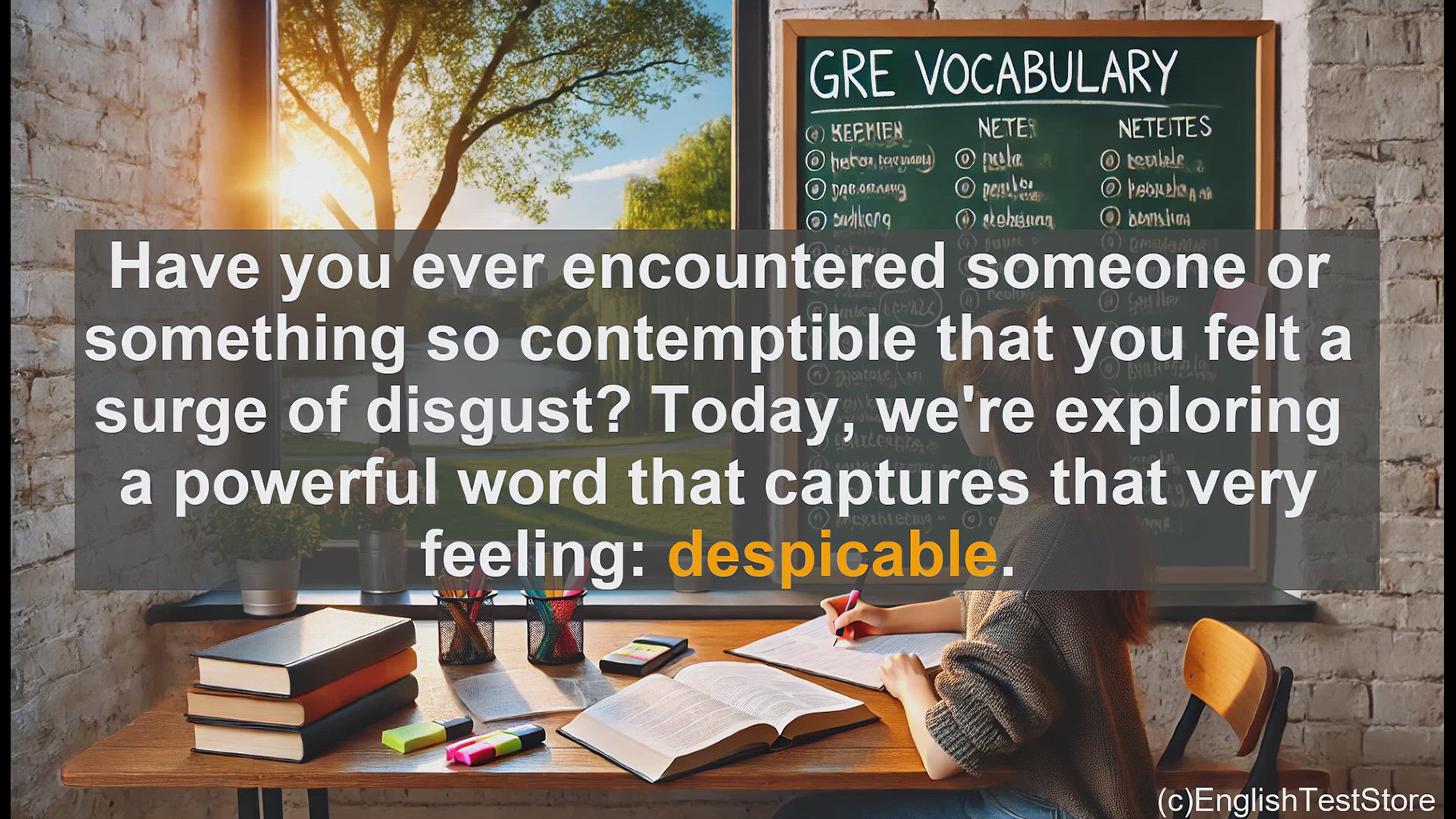 'Video thumbnail for GRE Vocabulary Lesson: Exploring the Powerful Word 'Despicable''