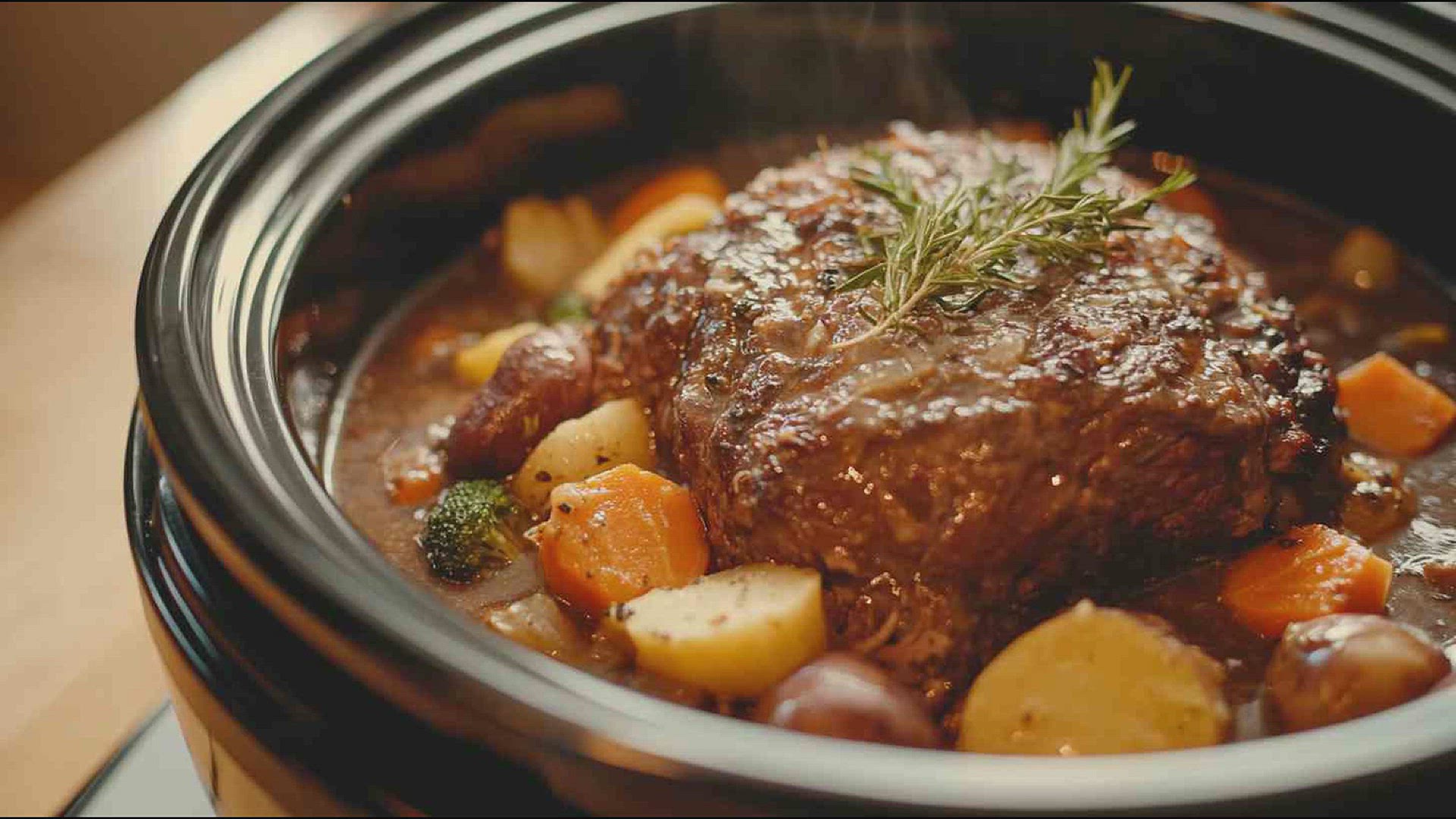 'Video thumbnail for Easy Slow Cooker Brisket with Veggies and Gravy'