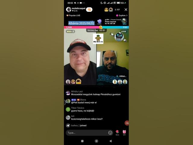 Video thumbnail for MC Isti tiktok live Alival, Aug 2/ 2.rész/