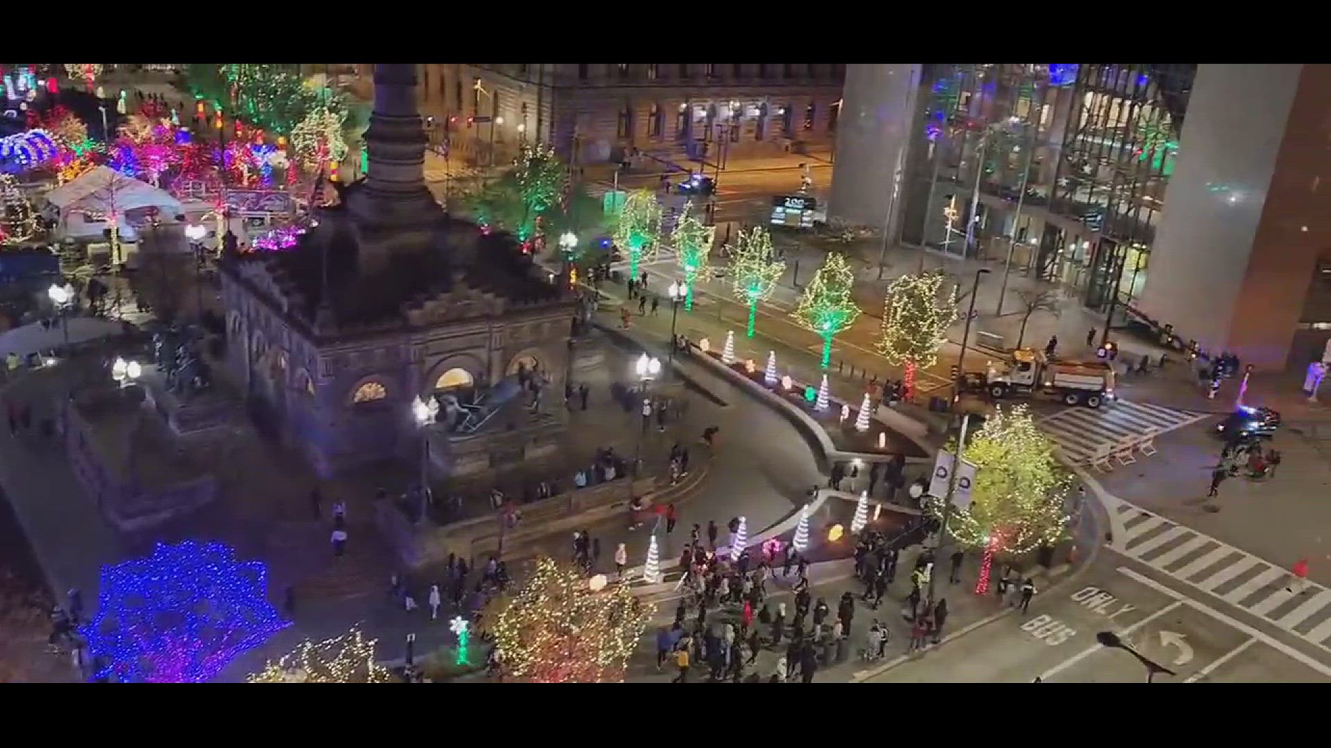 Video thumbnail for Heavy police presence at Cleveland Public Square after reports of shooting