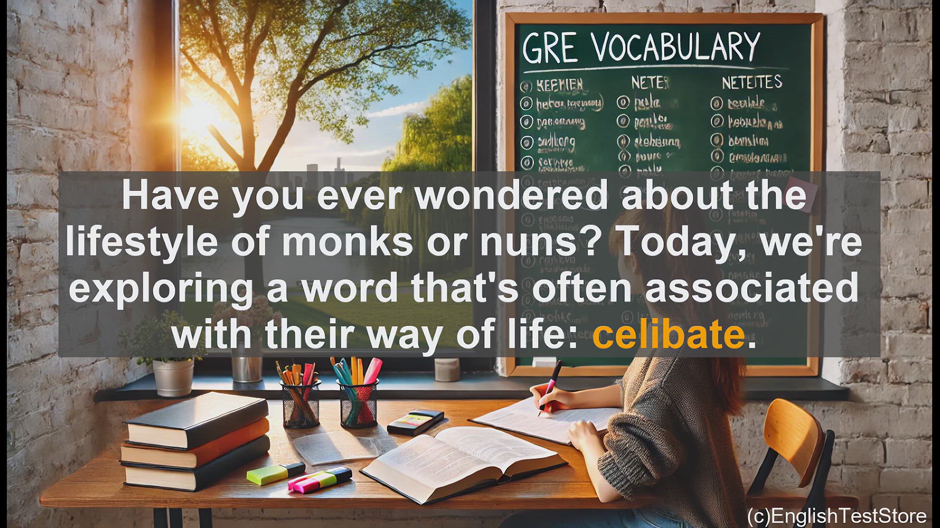 'Video thumbnail for GRE Vocabulary Lesson: Exploring the Meaning of Celibate - A Vocabulary Lesson'