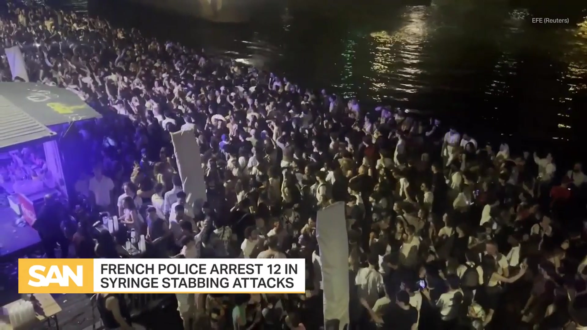 'Video thumbnail for 145 jabbed with needles at French music festival'