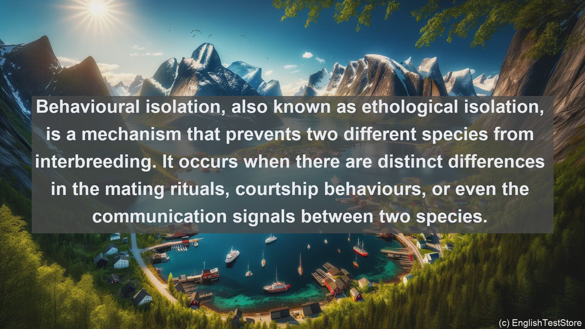 'Video thumbnail for Behavioural isolation in science  definition and examples'