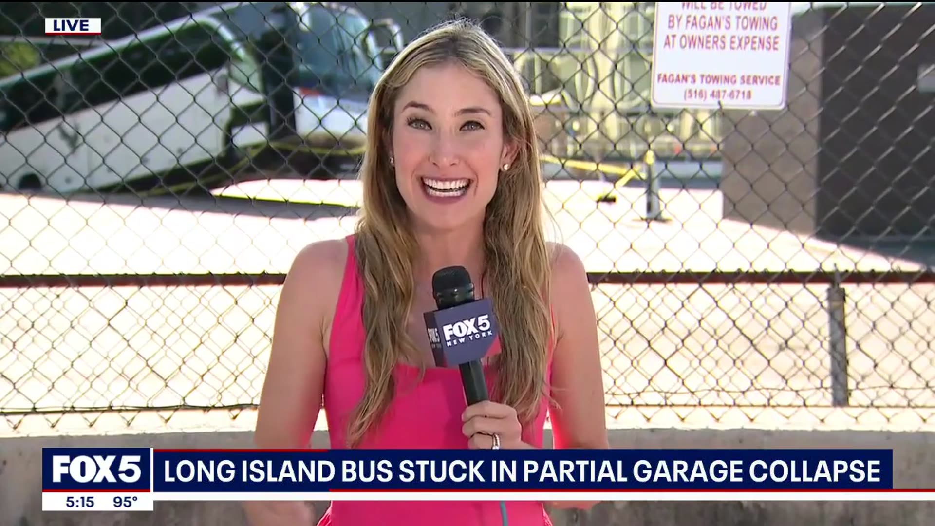 'Video thumbnail for Cars remain trapped after bus falls through LI parking garage'