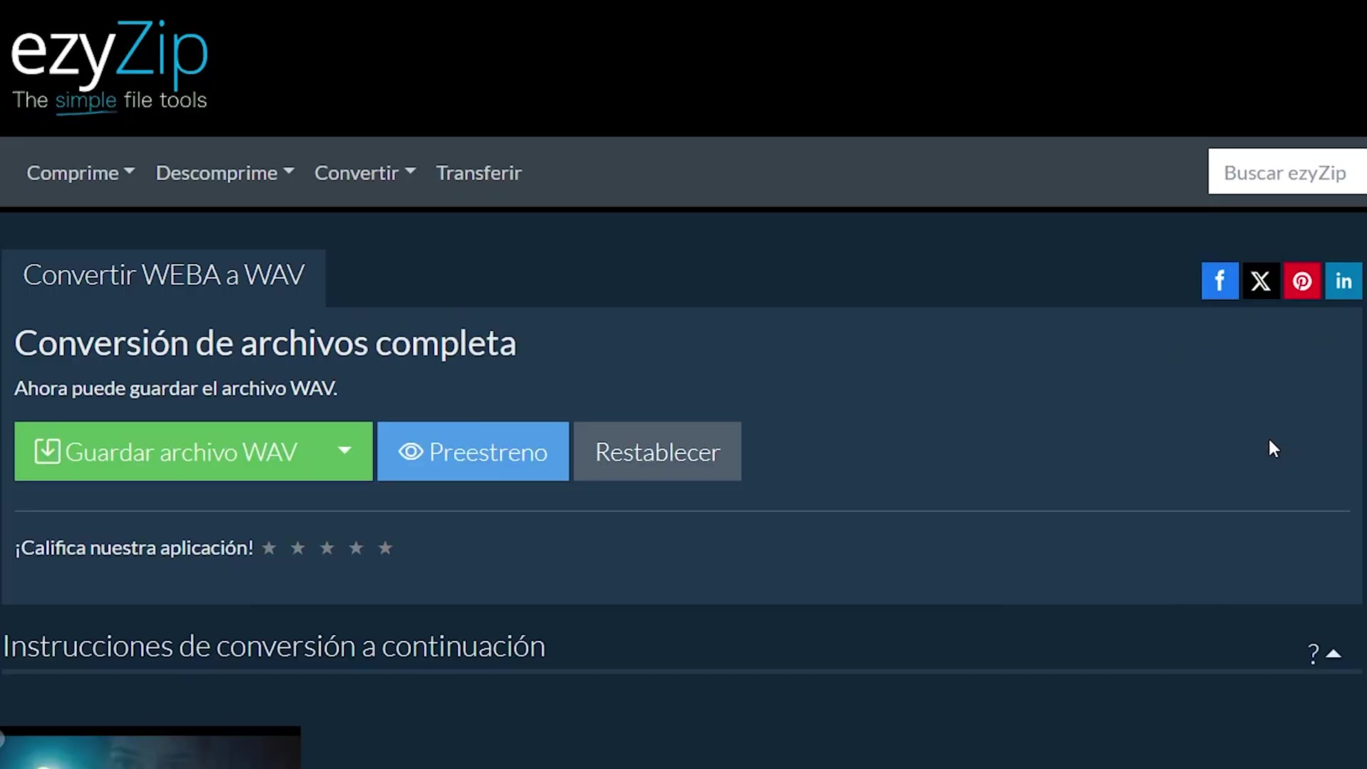 'Video thumbnail for 🎵 Cómo Convertir WEBA a WAV en Línea Gratis | Sin Instalación de Software'
