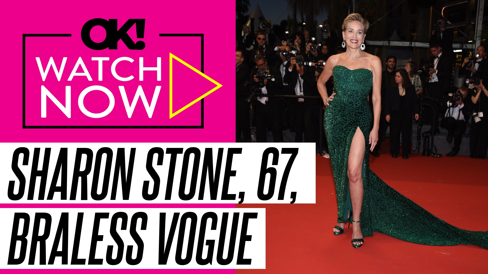 'Video thumbnail for Sharon Stone, 67, Goes Braless in Stunning See-Through Top for Empowering 'Vogue' Shoot'
