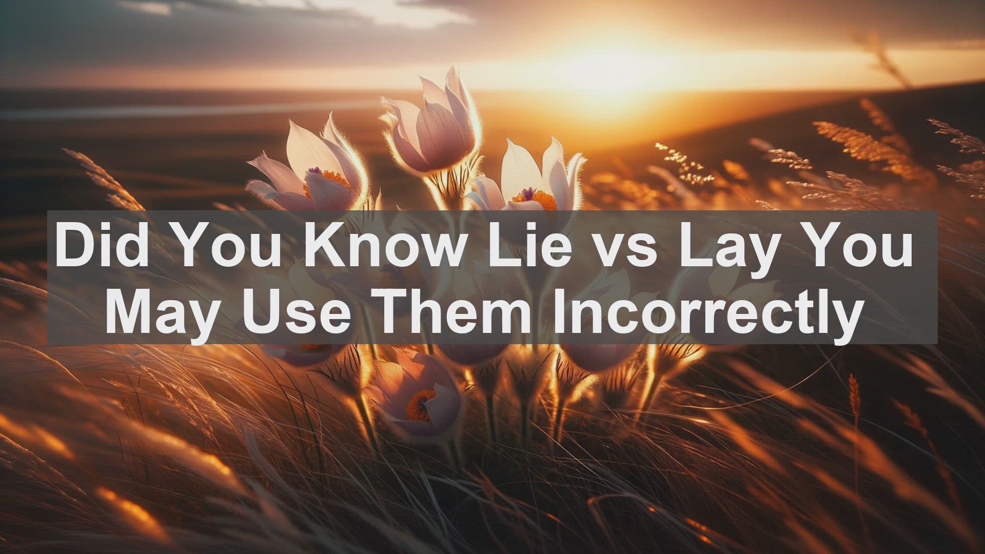 'Video thumbnail for Did You Know Lie vs Lay You May Use Them Incorrectly '
