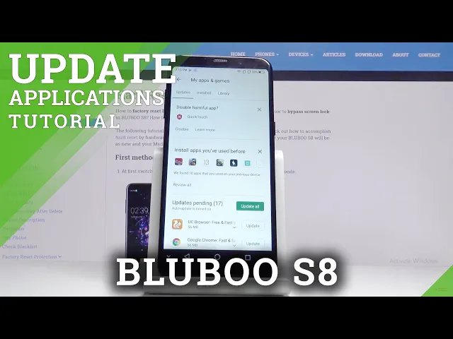 'Video thumbnail for How To Update Apps In Bluboo S8 – Install Updates'