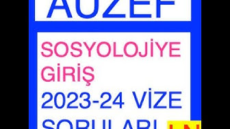 'Video thumbnail for Sosyolojiye Giriş 2023-2024 Vize Soruları(ç.gelişimi ve s.hizmetler)'