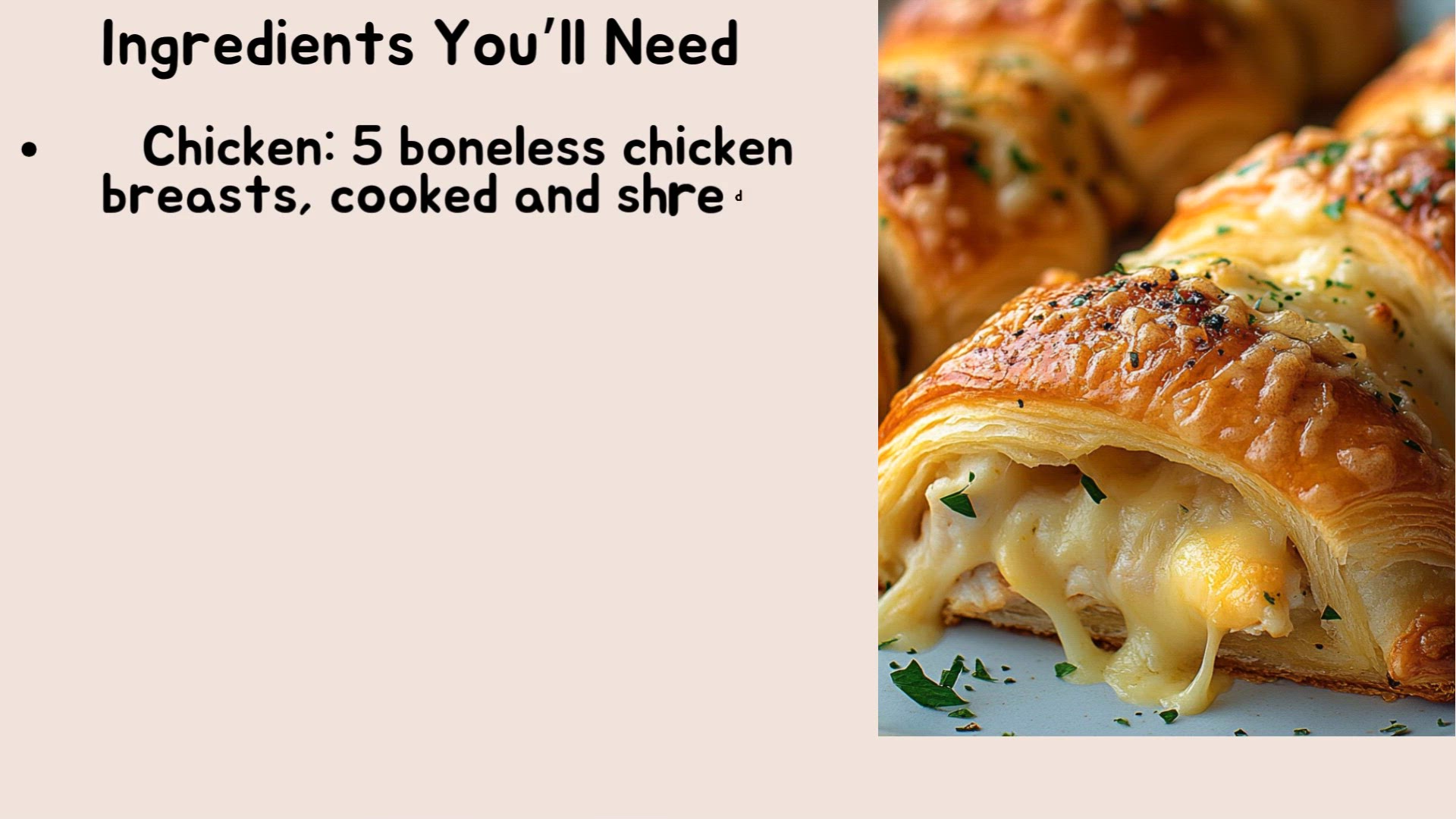 Video thumbnail for Cheesy Chicken Crescent Rolls