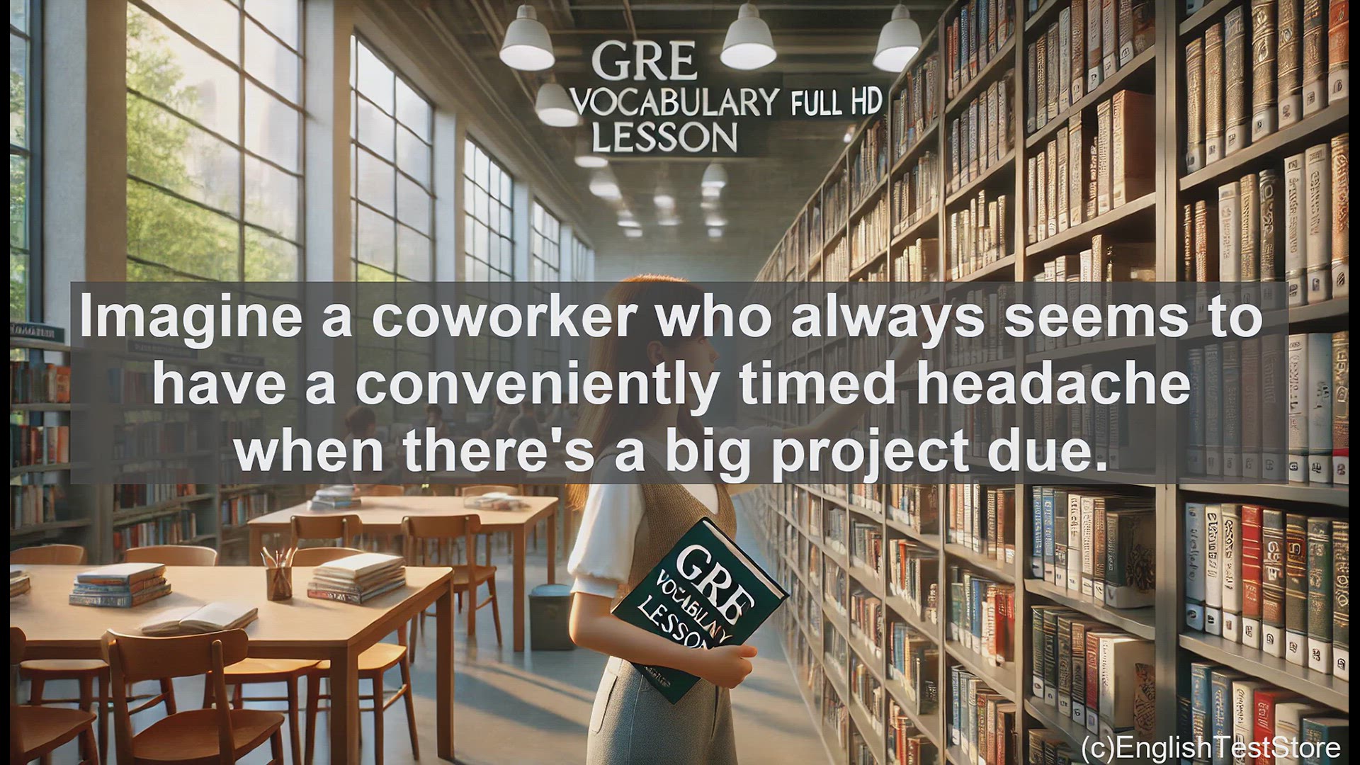'Video thumbnail for GRE Vocabulary Lesson: Unraveling the Secrets of Malingerers - Avoiding Responsibilities or Duties'