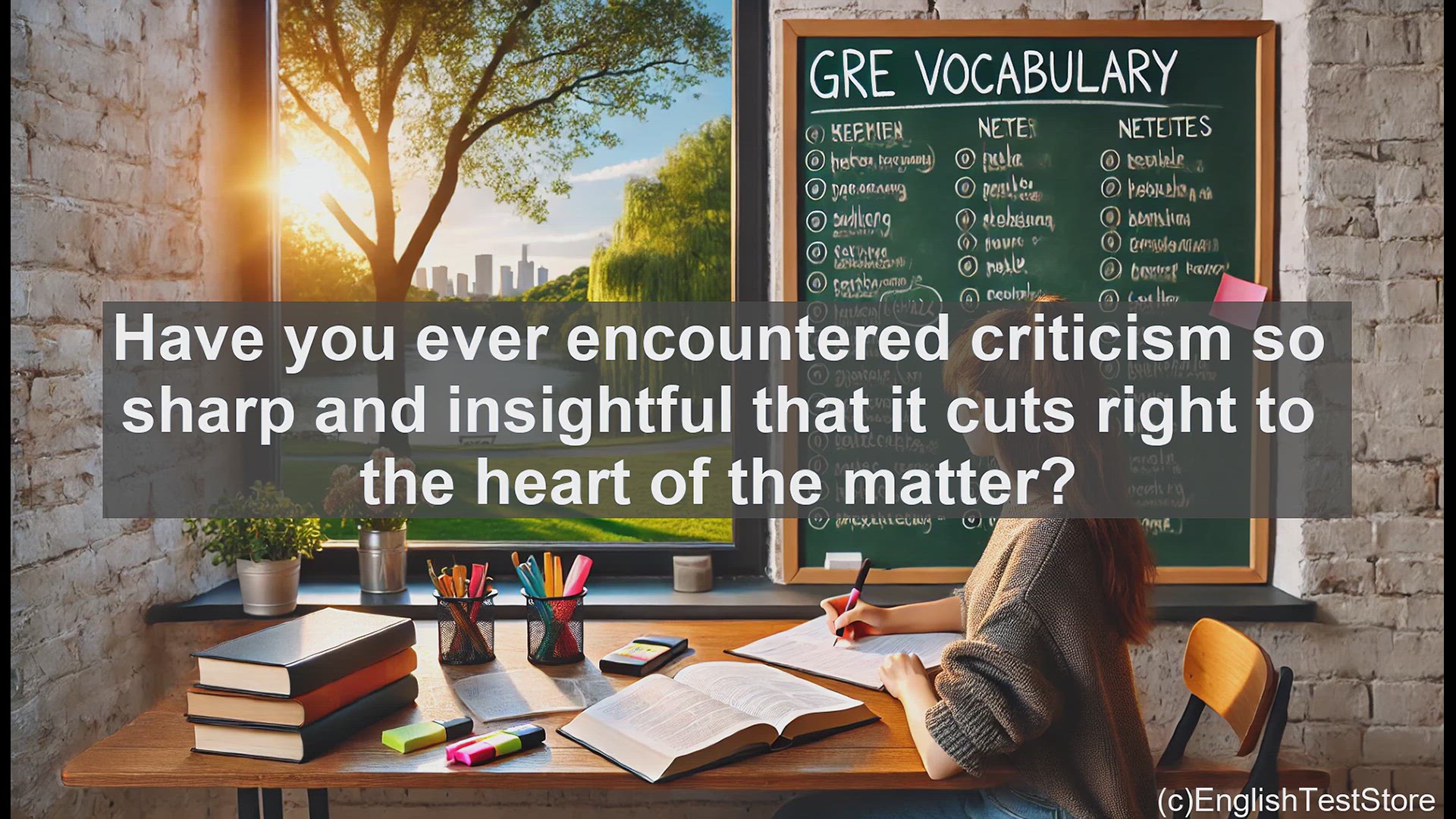 'Video thumbnail for GRE Vocabulary Lesson: Mastering the Art of Trenchant Communication'