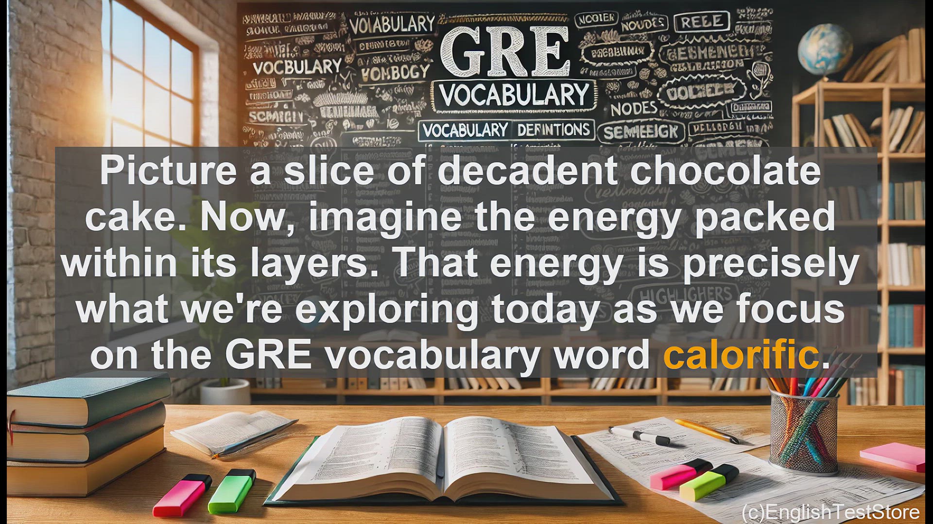 'Video thumbnail for GRE Vocabulary Lesson: Exploring the Calorific Power of Food'