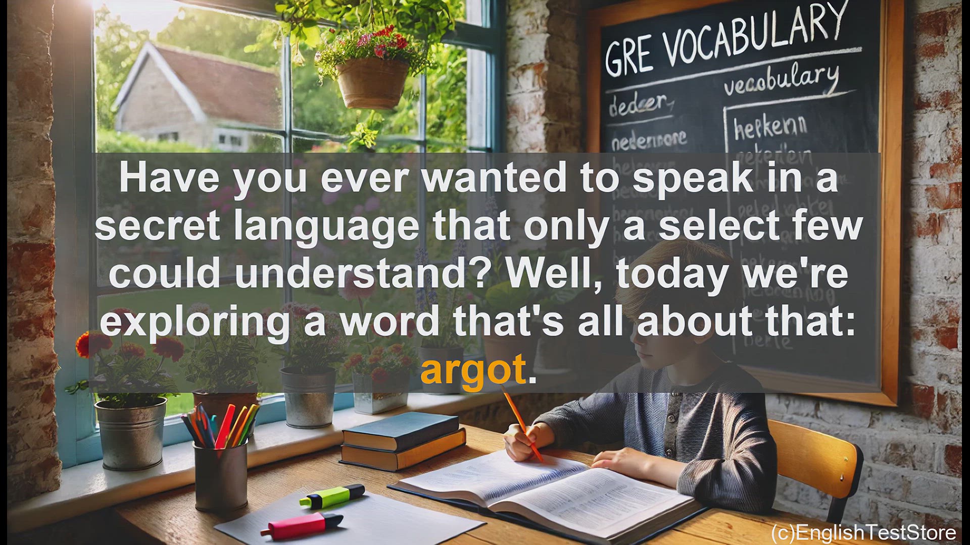 'Video thumbnail for GRE Vocabulary Lesson: Unveiling the Secret Language of Argot'