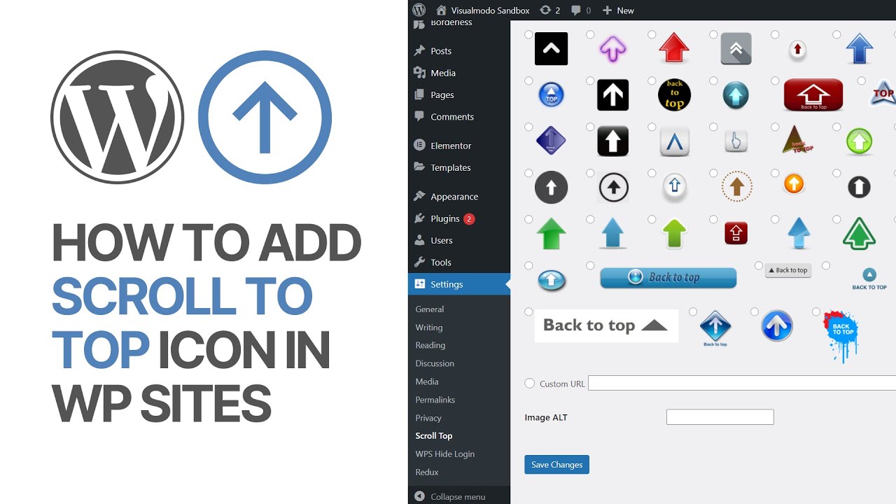 'Video thumbnail for How To Add a Custom Back To Top Icon in WordPress_ Site Scroll To Top Arrow ?'