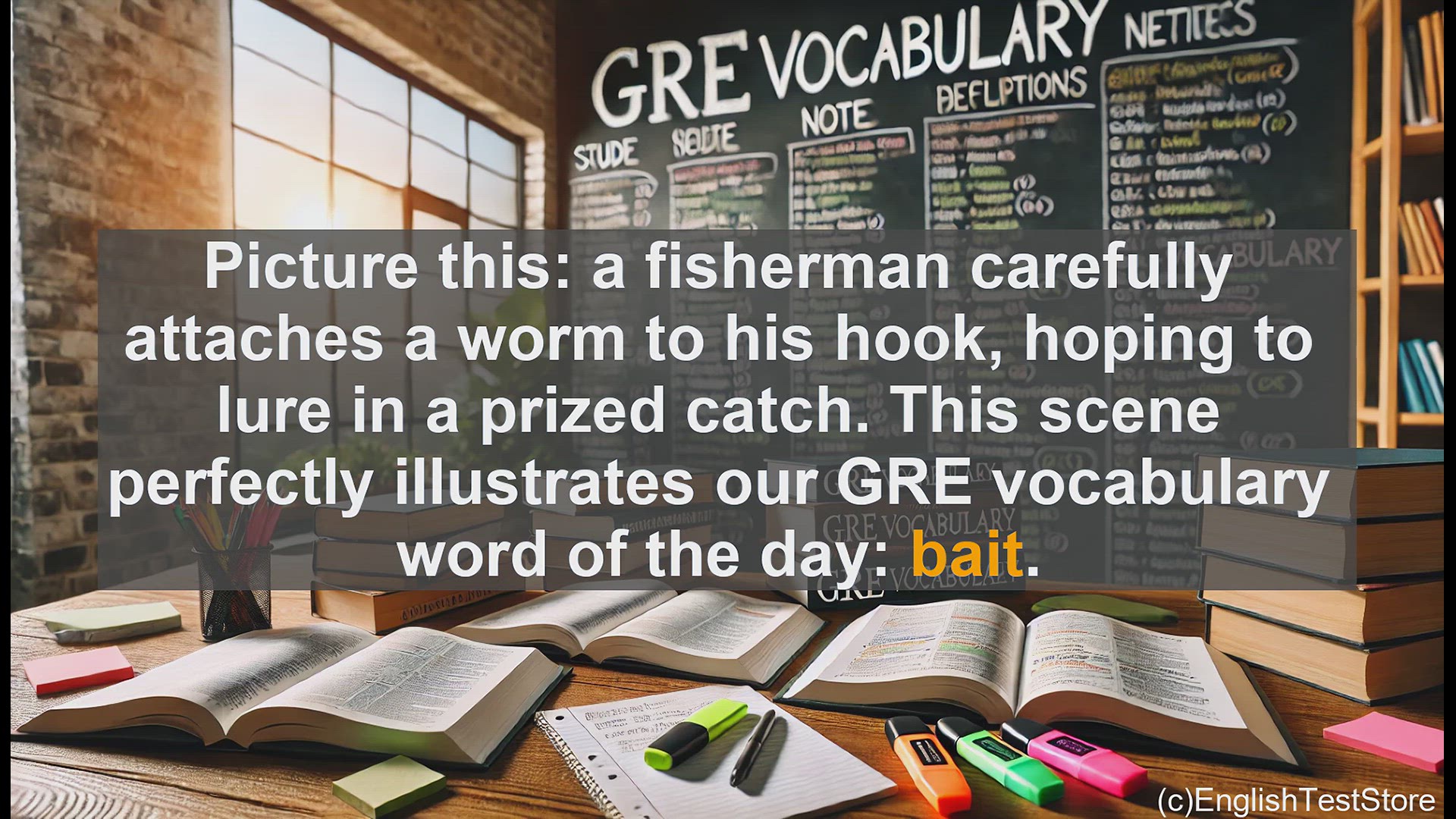 'Video thumbnail for GRE Vocabulary Lesson: Mastering the GRE Vocabulary - Bait'