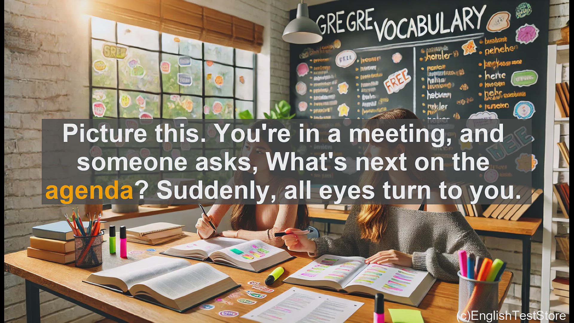 'Video thumbnail for GRE Vocabulary Lesson: Understanding the Meaning and Importance of 'Agenda' for the GRE'