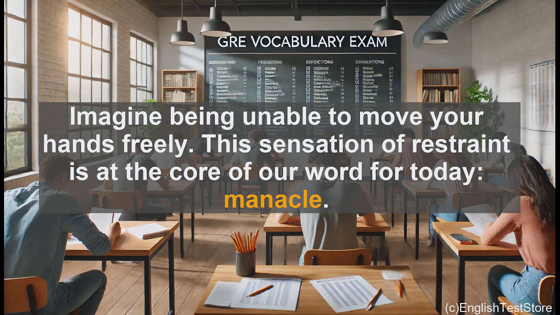 'Video thumbnail for GRE Vocabulary Lesson: Exploring the Powerful Word 'Manacle''