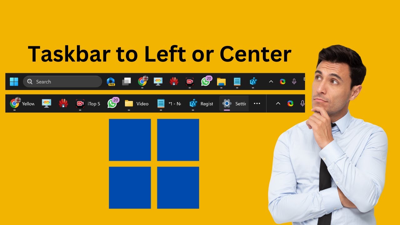 'Video thumbnail for Two Methods to Customize Your Windows 11 Taskbar Alignment: Left or Center'