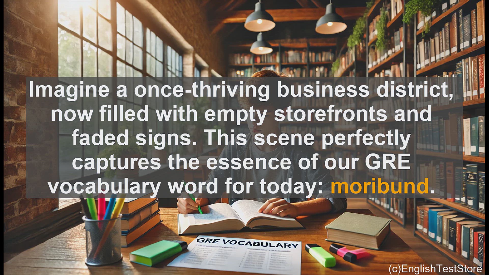 'Video thumbnail for GRE Vocabulary Lesson: The Decline of a Once-Thriving Business District'
