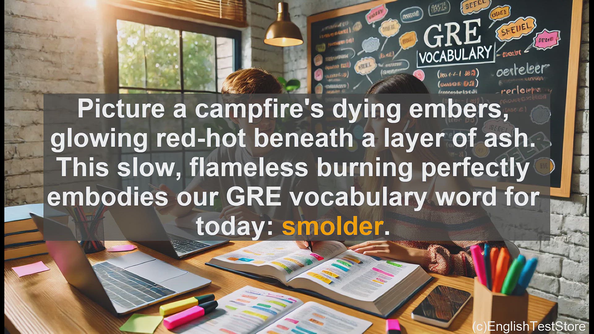 'Video thumbnail for GRE Vocabulary Lesson: GRE Vocabulary - Understanding 'Smolder' - Literal and Figurative Uses'
