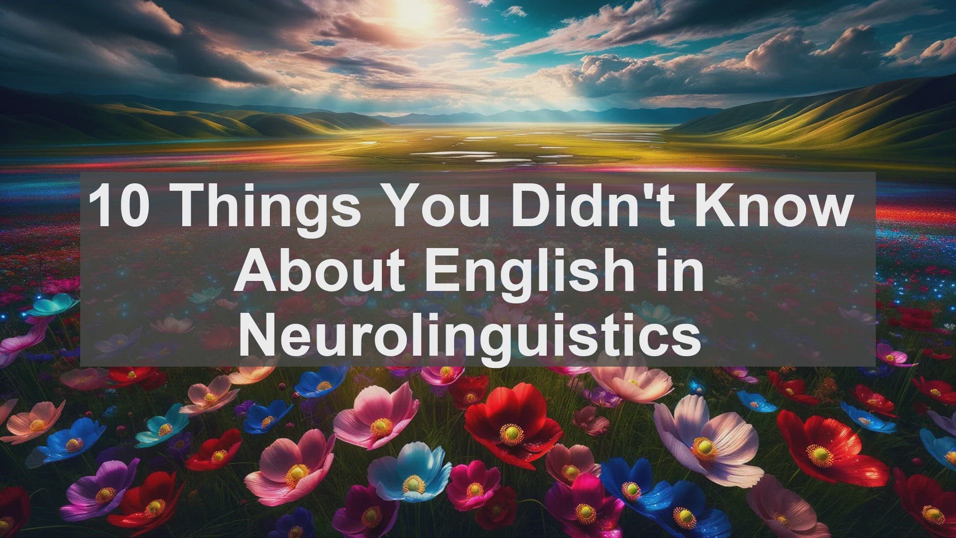 'Video thumbnail for 10 Things You Didn't Know About English in Neurolinguistics '