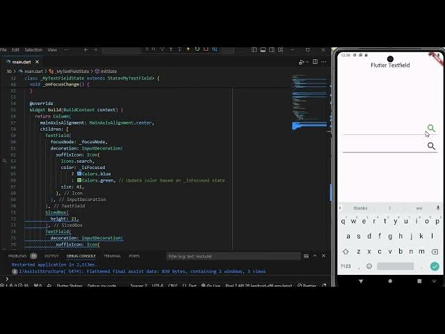 'Video thumbnail for Flutter Textfield Suffix Icon Color Change for Focus and UnFocus | 2024 | Flutter Tutorial'