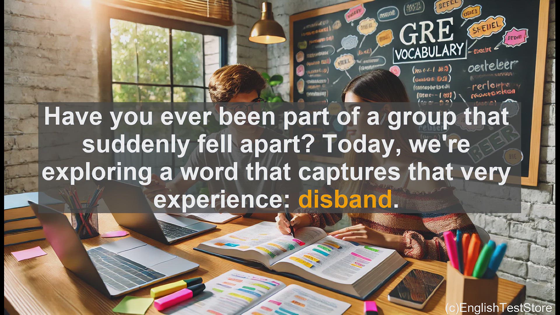 'Video thumbnail for GRE Vocabulary Lesson: Understanding 'Disband' - When Groups Come to an End'