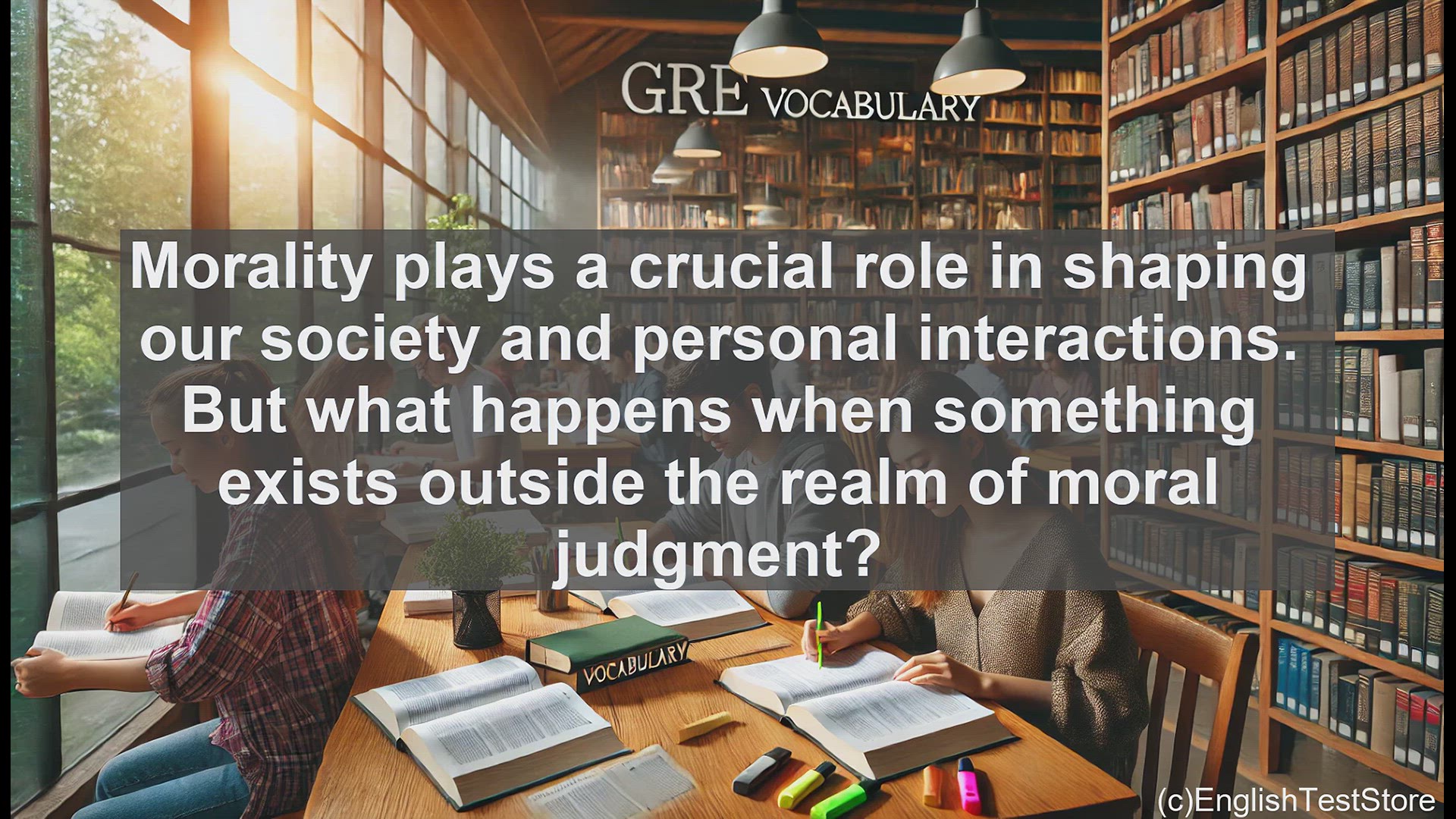 'Video thumbnail for GRE Vocabulary Lesson: Exploring the Concept of Amorality - Beyond Moral Judgments'