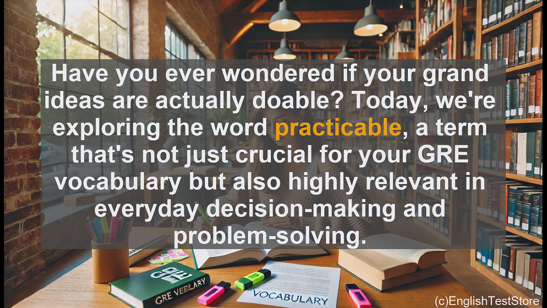 'Video thumbnail for GRE Vocabulary Lesson: Exploring the Meaning and Importance of 'Practicable''