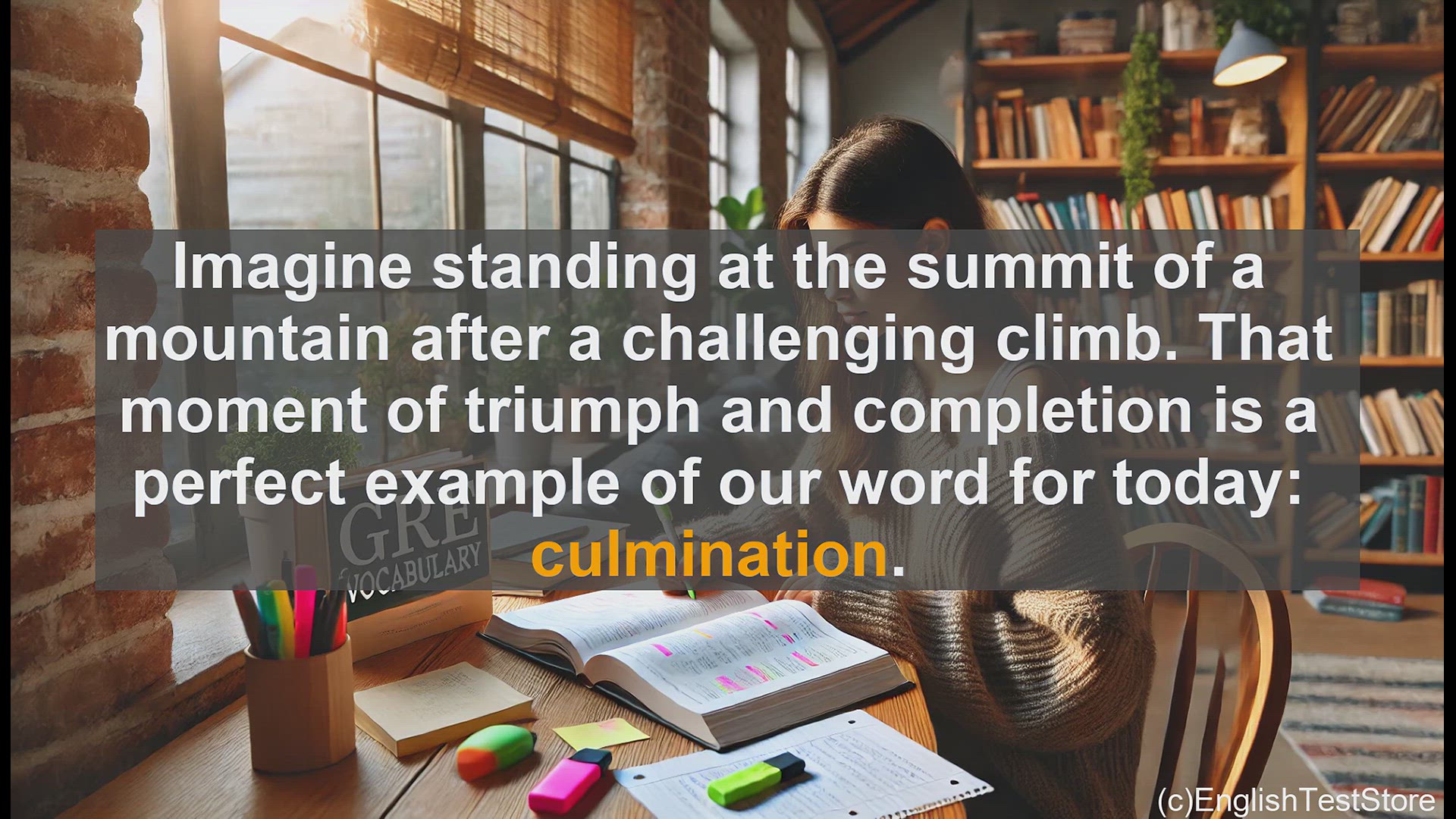 'Video thumbnail for GRE Vocabulary Lesson: Reaching the Summit - The Culmination of Your Journey'