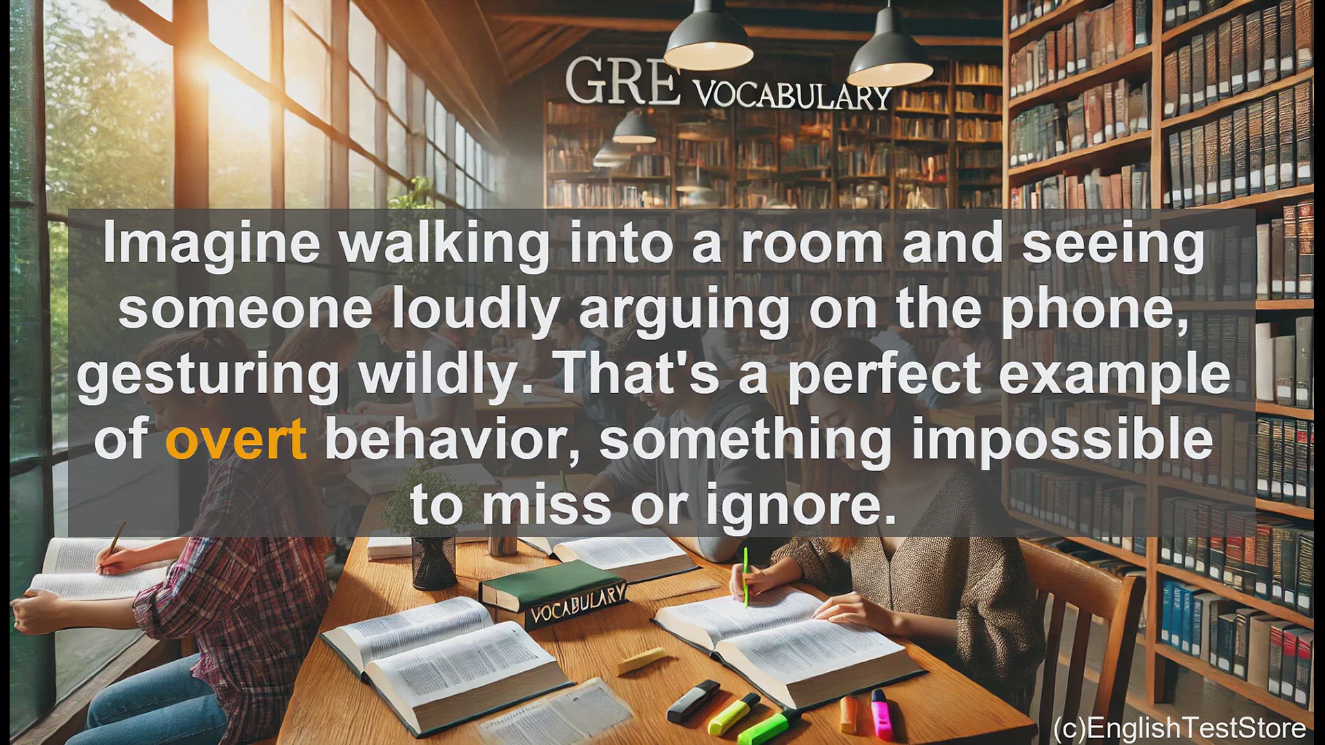 'Video thumbnail for GRE Vocabulary Lesson: Mastering the GRE Vocabulary - Understanding the Meaning of 'Overt''