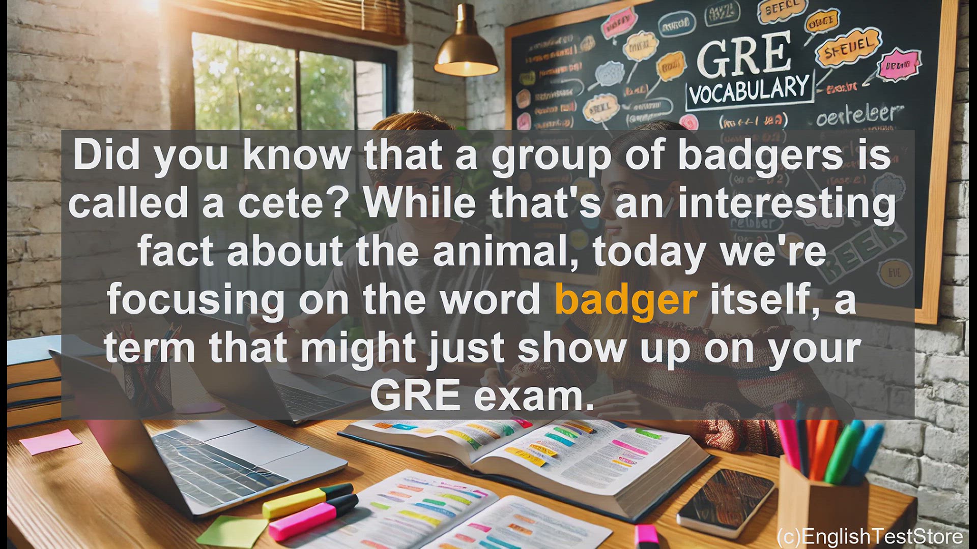 'Video thumbnail for GRE Vocabulary Lesson: Badger - The Persistent Pest'