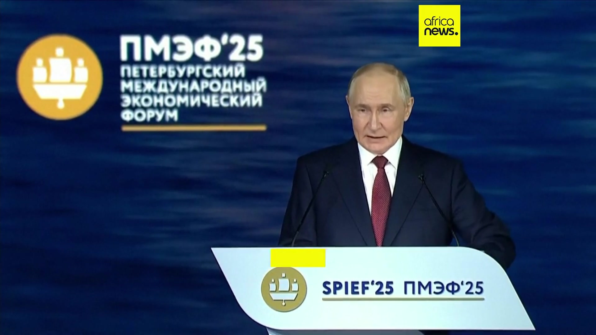 'Video thumbnail for Putin downplays threat of recession at Saint Petersburg Forum, points to growth in manufacturing'
