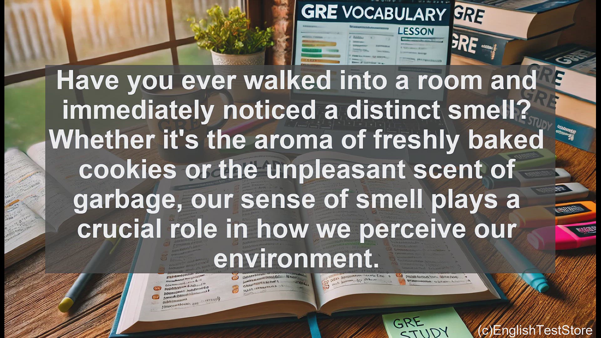 'Video thumbnail for GRE Vocabulary Lesson: Exploring the Sense of Smell - Understanding the Adjective 'Odorous''