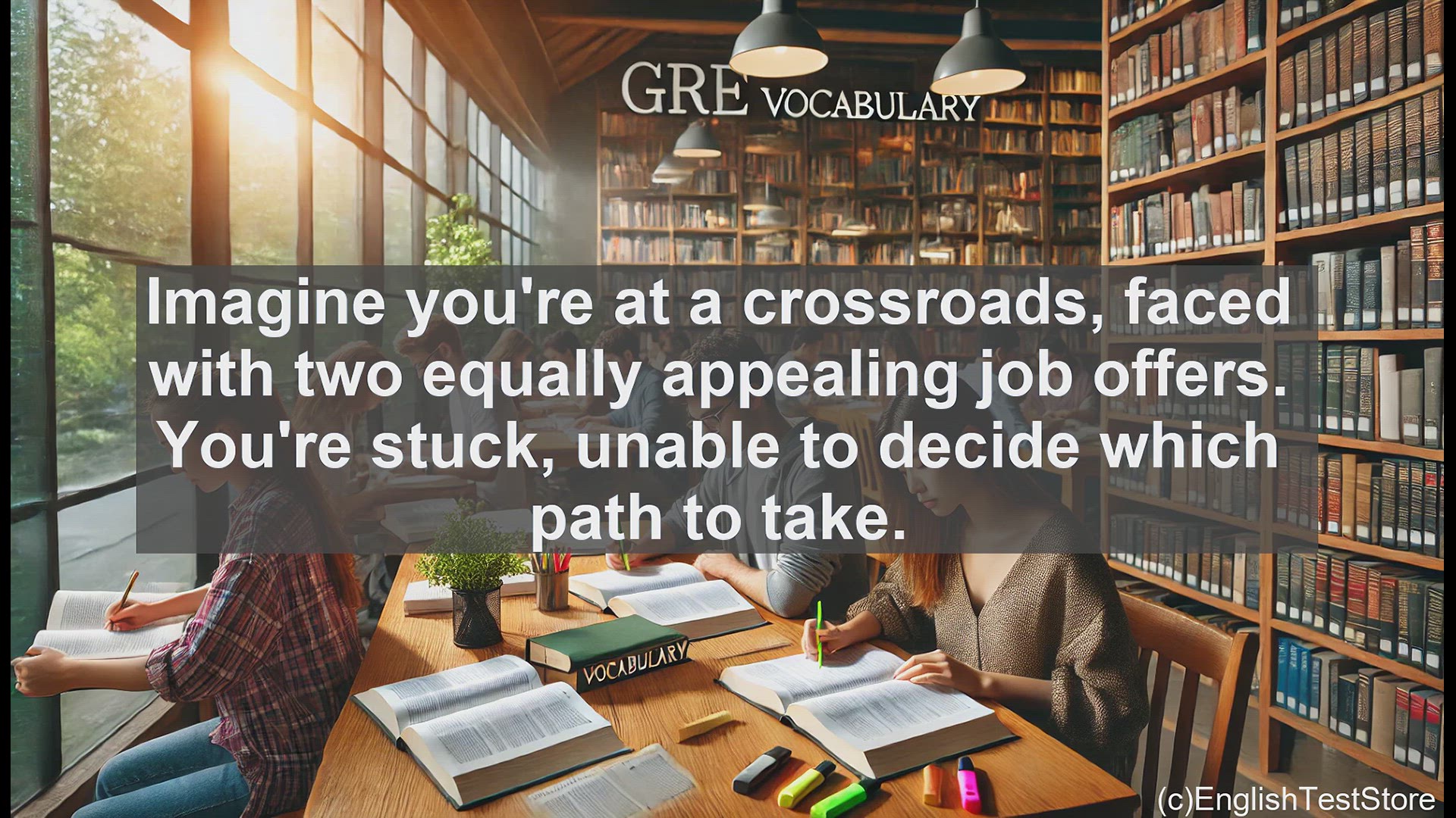 'Video thumbnail for GRE Vocabulary Lesson: Navigating Difficult Choices - Understanding Quandary'