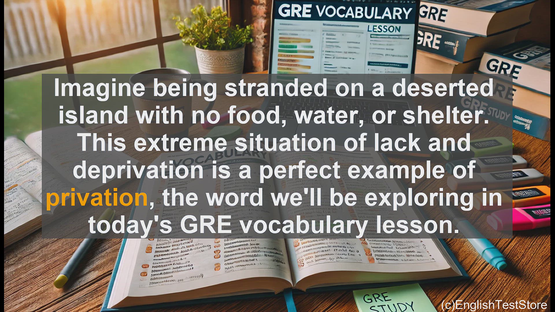 'Video thumbnail for GRE Vocabulary Lesson: GRE Vocabulary - Understanding 'Privation''