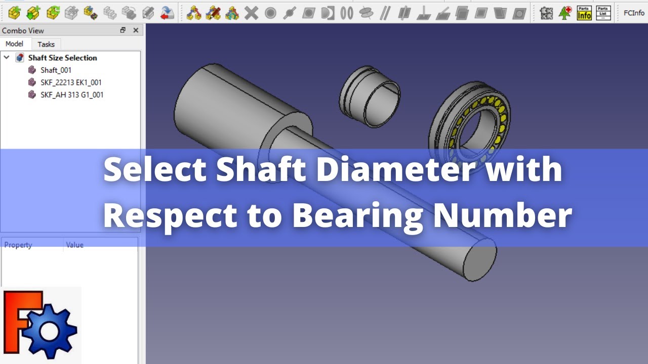 'Video thumbnail for Select Shaft Diameter with Respect to Bearing Number | FreeCAD | Machine Design |'