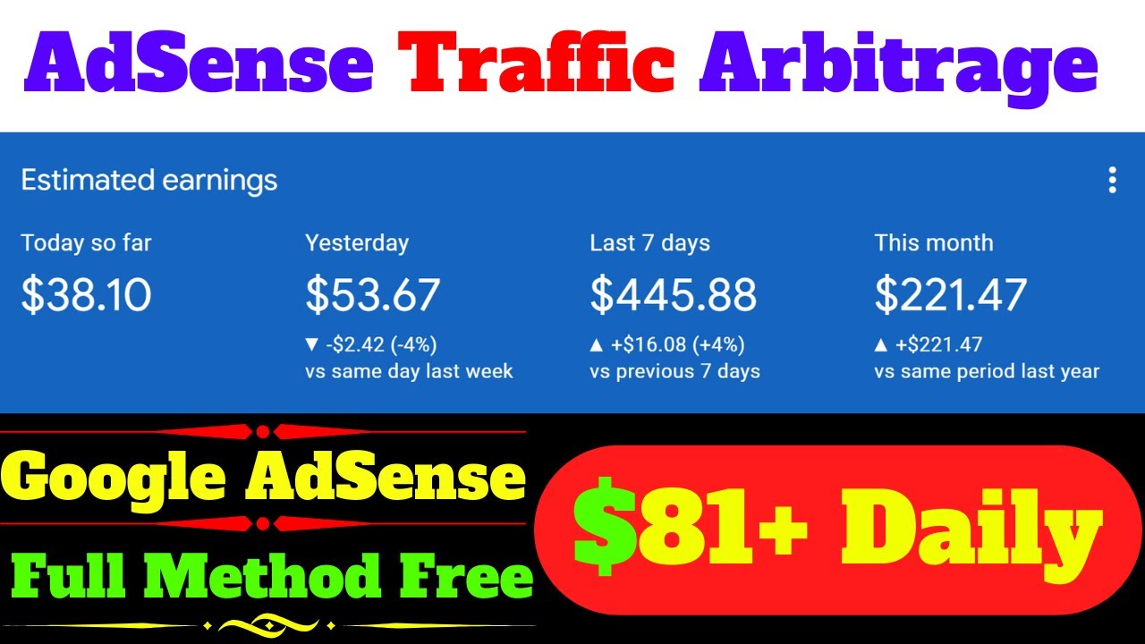 Video thumbnail for AdSense Arbitrage Full Method Free | Earn Money From Google AdSense