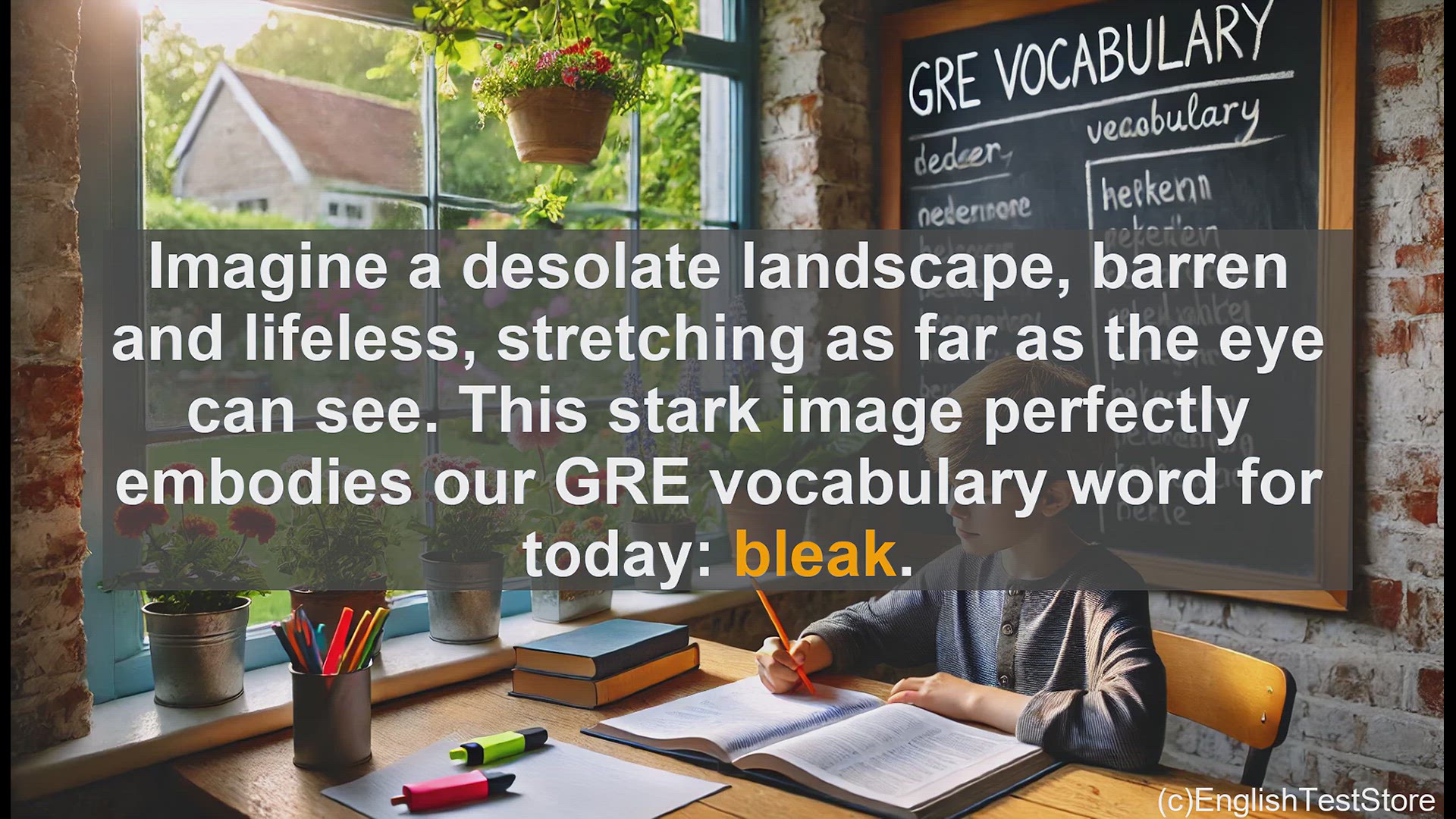'Video thumbnail for GRE Vocabulary Lesson: Exploring the Powerful Word 'Bleak''