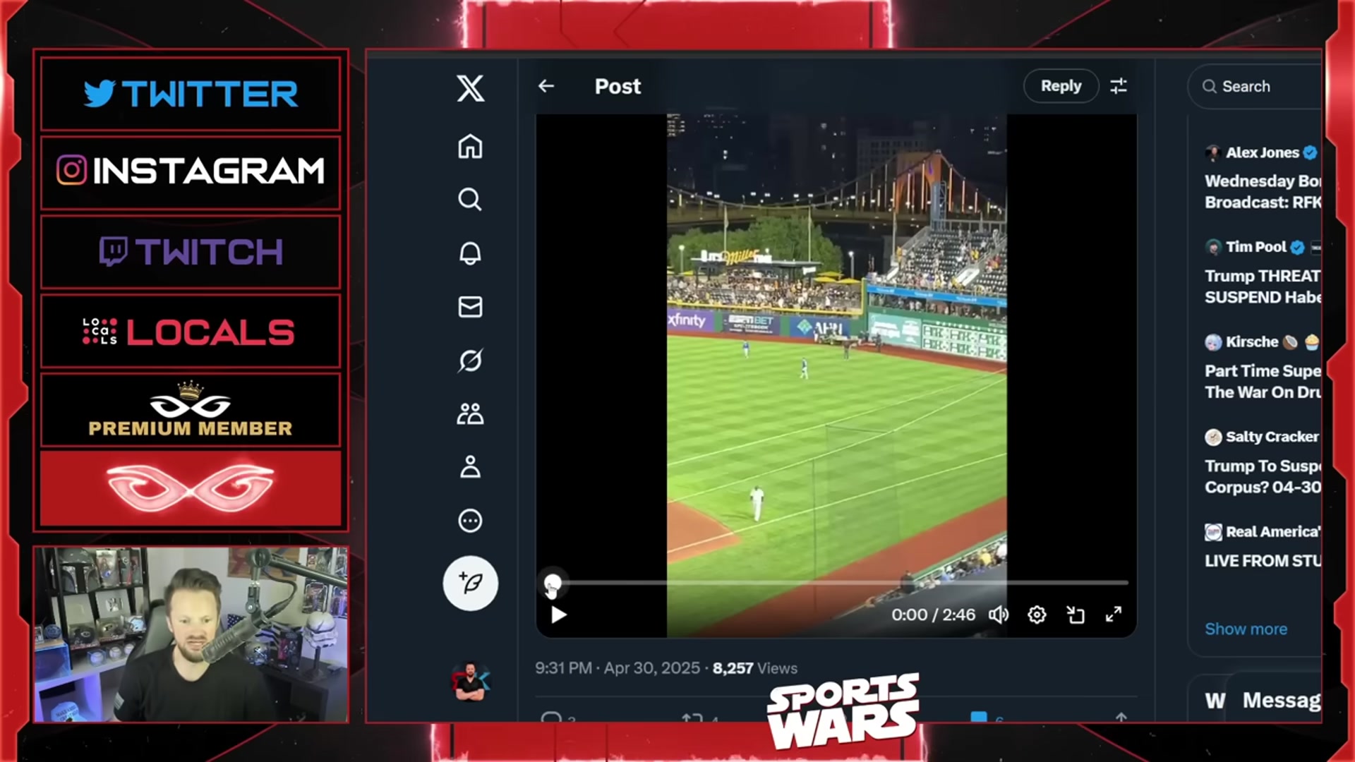 'Video thumbnail for Heart-Stopping Fall Fan Plunges 20+ Feet Onto Field at Cubs-Pirates Game'