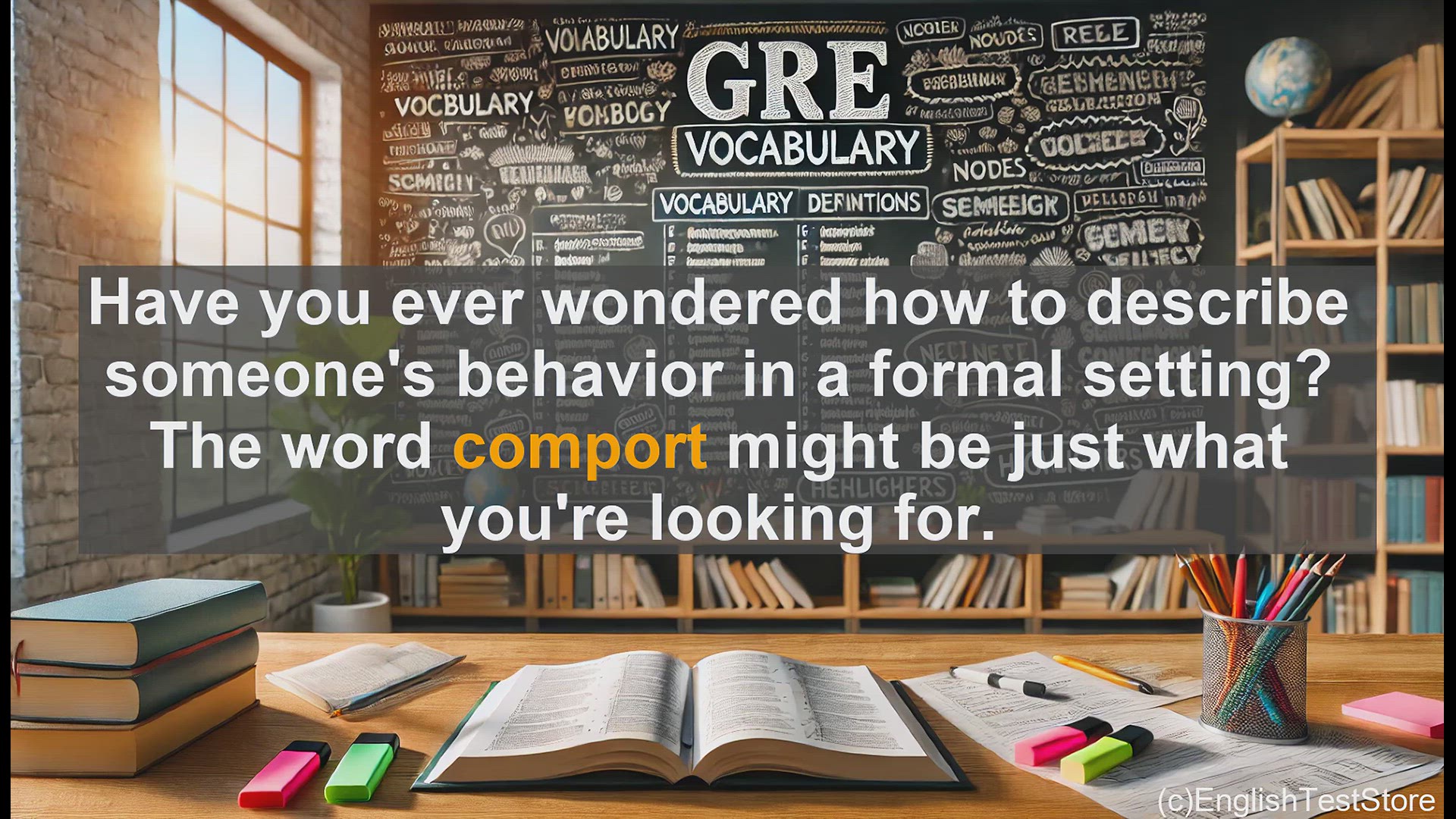 'Video thumbnail for GRE Vocabulary Lesson: Mastering the Sophisticated Word 'Comport''