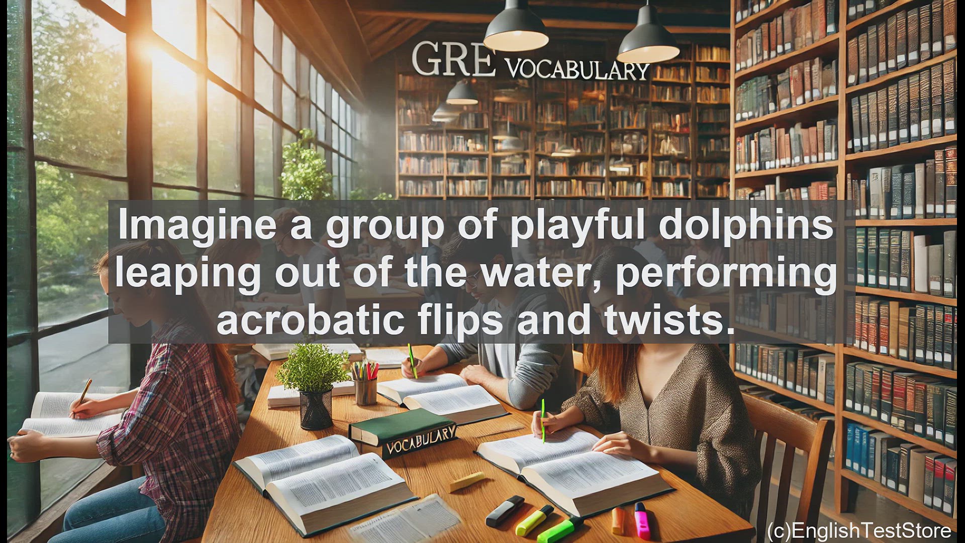 'Video thumbnail for GRE Vocabulary Lesson: Dolphins Leaping with Joy - Exploring the Meaning of 'Sportive''