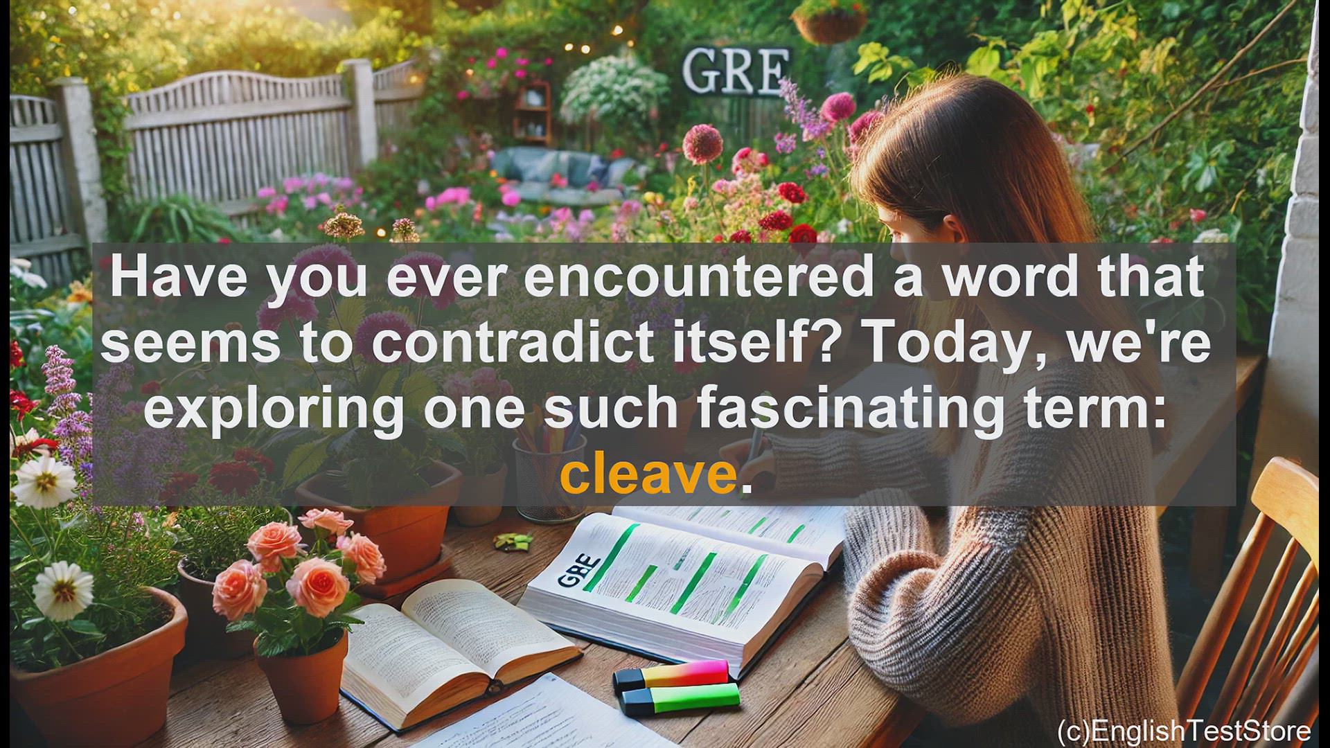 'Video thumbnail for GRE Vocabulary Lesson: The Fascinating Duality of the Word 'Cleave''