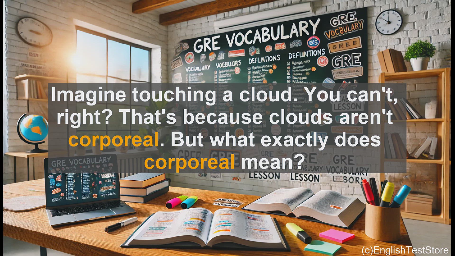 'Video thumbnail for GRE Vocabulary Lesson: What Does 'Corporeal' Mean? A GRE Vocabulary Guide'