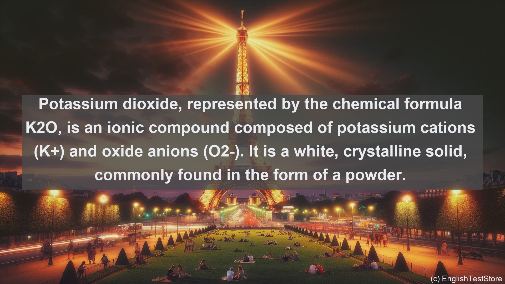 'Video thumbnail for Potassium dioxide in science  definition and examples'
