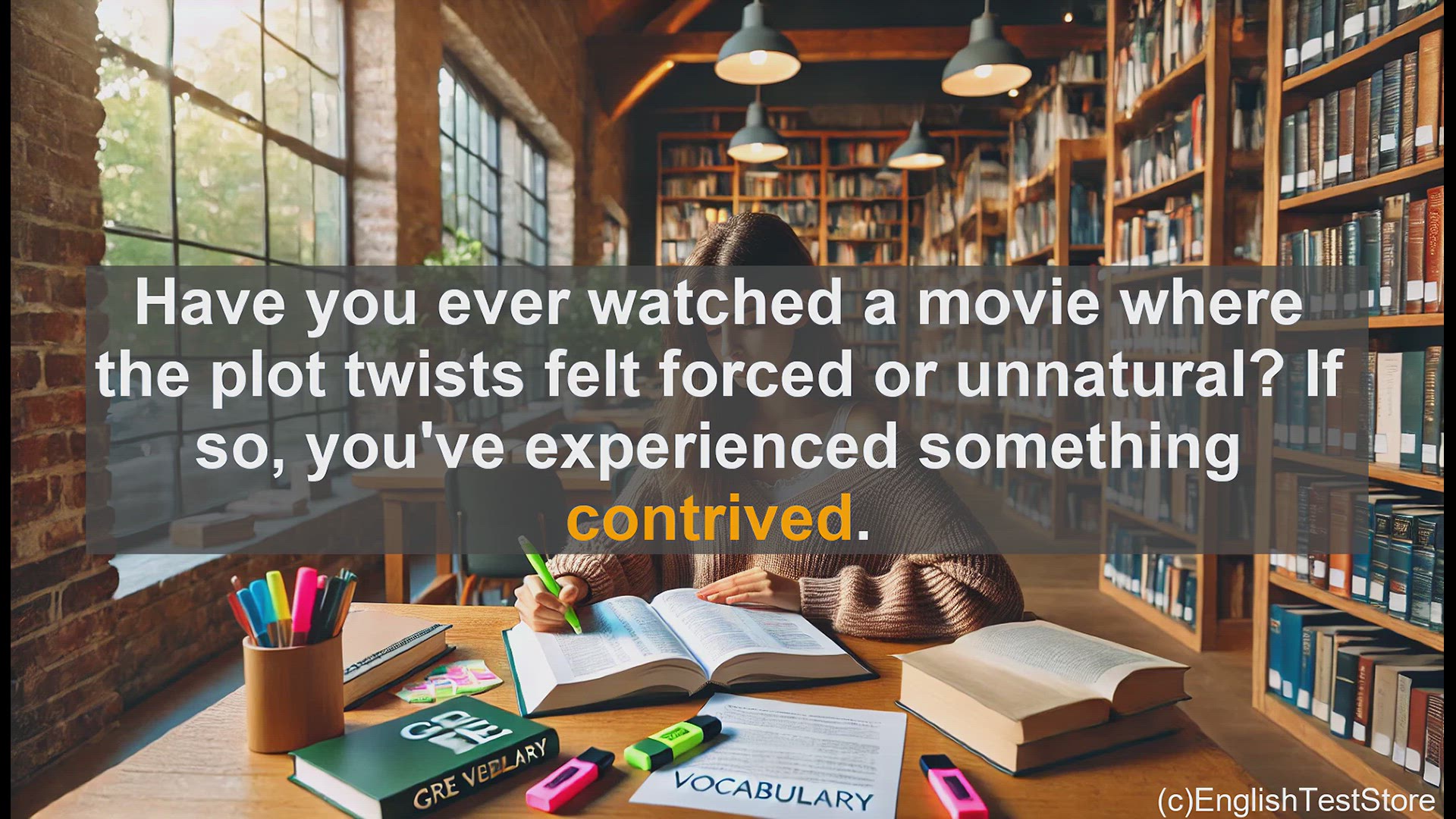'Video thumbnail for GRE Vocabulary Lesson: Exploring the Meaning of 'Contrived''